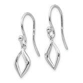 Sterling Silver Diamond Drop Earrings with Rhodium Polish Gift Ready